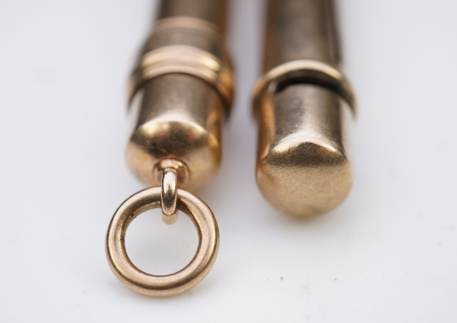S. Mordan & Co., two 9ct gold propelling pencils